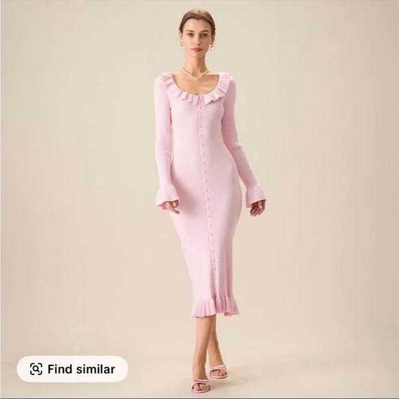 RIHOAS Pink Long Sleeve Knit Dress - Picture 2 of 7